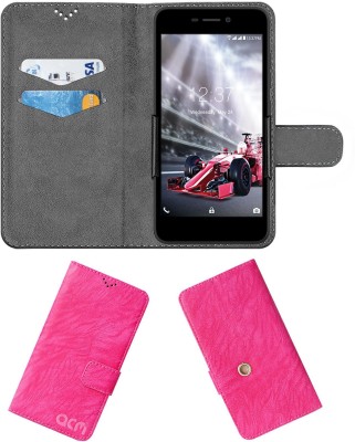 ACM Flip Cover for Intex Aqua Zenith 4g(Pink, Cases with Holder, Pack of: 1)