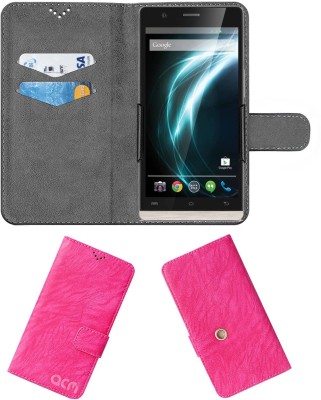 ACM Flip Cover for Lava Iris Icon(Pink, Cases with Holder, Pack of: 1)