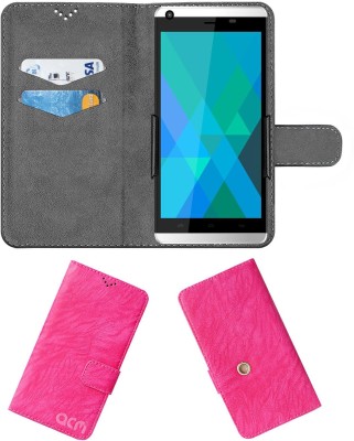 ACM Flip Cover for Celkon Ultra Q500(Pink, Cases with Holder, Pack of: 1)