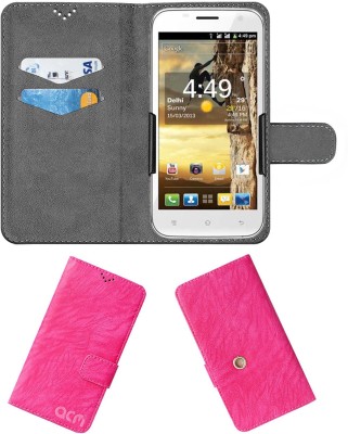 ACM Flip Cover for Spice Mi-502n Smart Flo Pace 3(Pink, Cases with Holder, Pack of: 1)