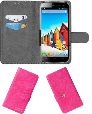 ACM Flip Cover for Micromax Superfone Canvas 3 A116i(Pink, Cases with Holder, Pack of: 1)
