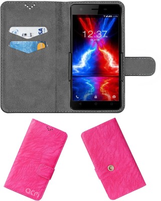 ACM Flip Cover for Intex Aqua Power Iv(Pink, Cases with Holder, Pack of: 1)