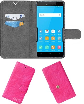 ACM Flip Cover for Gionee Pioneer P5L(Pink, Cases with Holder, Pack of: 1)