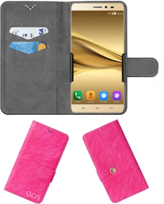 ACM Flip Cover for Celkon Diamond Q4g Plus(Pink, Cases with Holder, Pack of: 1)