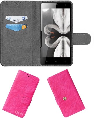 ACM Flip Cover for Spice Xlife 520 Hd(Pink, Cases with Holder, Pack of: 1)