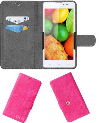ACM Flip Cover for Spice Stellar Mi-509(Pink, Cases with Holder, Pack of: 1)