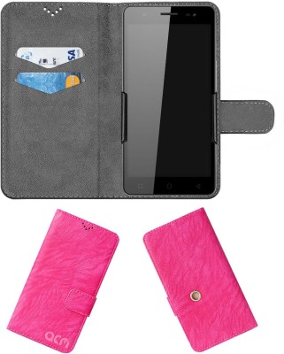 ACM Flip Cover for Micromax Canvas Amaze 4G Q491(Pink, Cases with Holder, Pack of: 1)