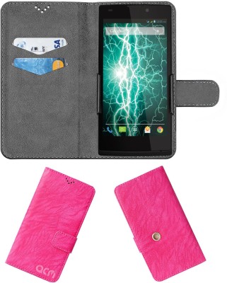 ACM Flip Cover for Lava Iris Fuel 60(Pink, Cases with Holder, Pack of: 1)
