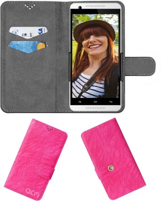 ACM Flip Cover for Celkon Millennia Me Q54+ Plus(Pink, Cases with Holder, Pack of: 1)