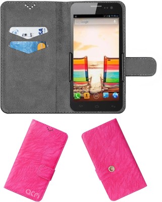 ACM Flip Cover for Micromax Canvas 2.2 A114(Pink, Cases with Holder, Pack of: 1)