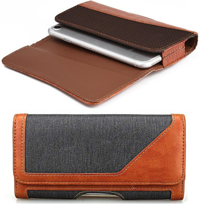 realtech Pouch for OnePlus 7T Pro(Brown, Holster, Pack of: 1)