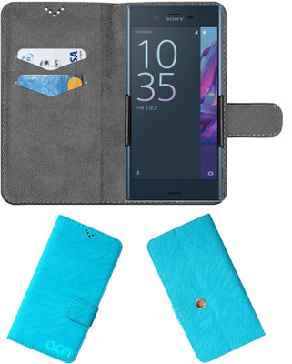 ACM Wallet Case Cover for Sony Xperia XZ(Blue, Cases with Holder, Pack of: 1)