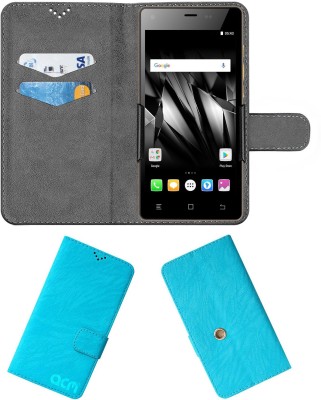 ACM Wallet Case Cover for Micromax Canvas 5 Lite(Blue, Cases with Holder, Pack of: 1)