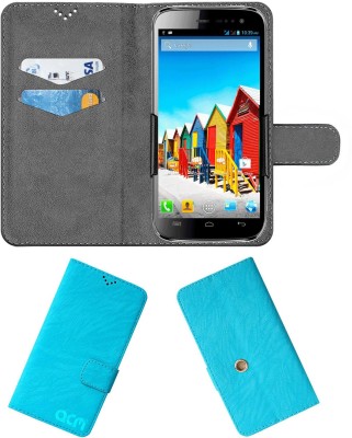 ACM Wallet Case Cover for Micromax Superfone Canvas 3 A116(Blue, Cases with Holder, Pack of: 1)