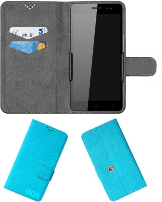 ACM Wallet Case Cover for Micromax Canvas Amaze 4G Q491(Blue, Cases with Holder, Pack of: 1)