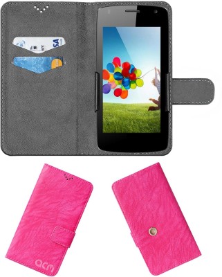 ACM Wallet Case Cover for Micromax Canvas Beat A114r(Pink, Cases with Holder, Pack of: 1)