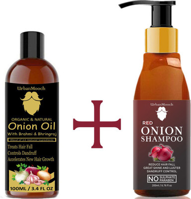 UrbanMooch Red ONION Shampoo-200ML & ONION Oil-100ML(2 Items in the set)