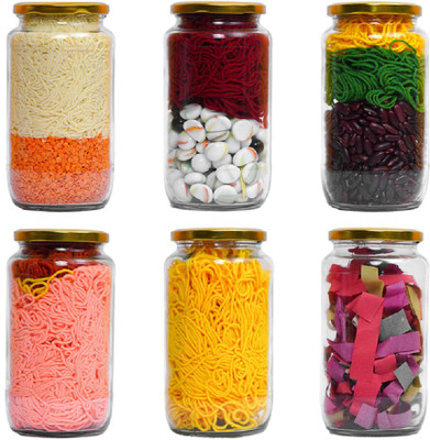 Avastro Glass Grocery Container  - 100 ml(Pack of 6, Clear)