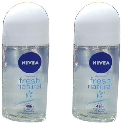 NIVEA FRESH NATURAL Deodorant Roll-on  -  For Men(100 ml, Pack of 2)