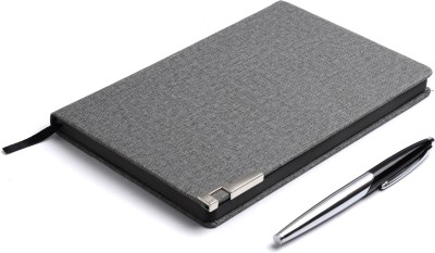 COI GREY BUSINESS DAILY DIARY - Stylish Multipurpose Stationery A5 Travel Journal, Monthly, Yearly Planner, Gift for Men and Women with Pen. A5 Gift Set Ruled 180 Pages(Grey)