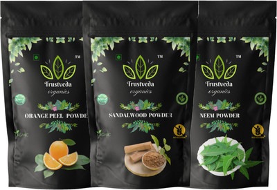 Trustveda organics Natural Sandalwood Powder,Orange Peel powder(300 g)