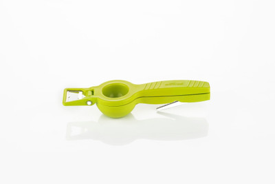 Zabolo Plastic Lemon Squeezer Three in 1 inbuilt Folding Knife and Bottle Opener Hand Juicer(Multicolor)