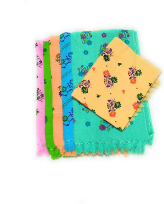 Cotton colors Color Printed 12 Multicolor Cloth Napkins(6 Sheets)