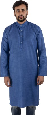 MAHARAJA Men Solid Straight Kurta(Blue)