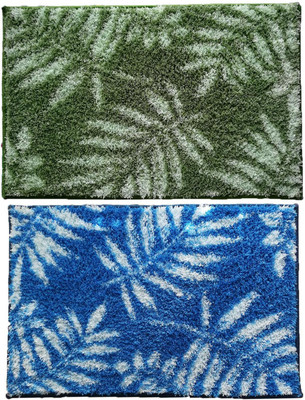 athom TRENDZ Polyester Bathroom Mat(Multicolor, Large, Pack of 2)