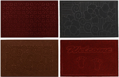 KUBER INDUSTRIES Rubber Bathroom Mat(Multicolor, Free, Pack of 4)