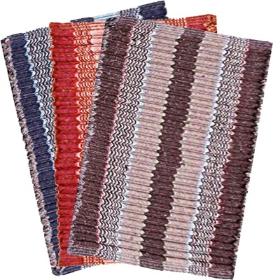 KUBER INDUSTRIES Cotton Door Mat(Multicolor, Free, Pack of 3)