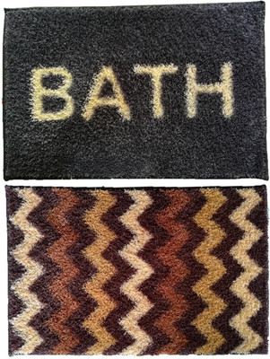 athom TRENDZ Polyester Bathroom Mat(Multicolor, Large, Pack of 2)