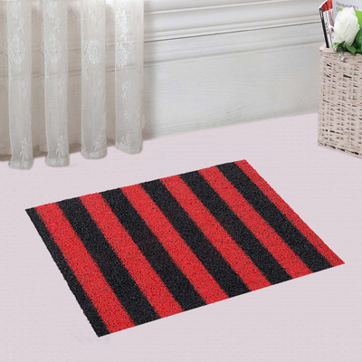 KUBER INDUSTRIES Rubber Bathroom Mat(Red,Black, Free)