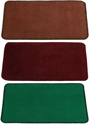 KUBER INDUSTRIES Microfiber Bathroom Mat(Multicolor, Free, Pack of 3)