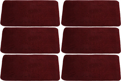 KUBER INDUSTRIES Microfiber Door Mat(Maroon, Free, Pack of 6)