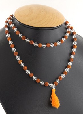 Prem Traders Prem Traders 5 Mukhi Bracelet Beads Size 6mm, Certified Natural Rudraksha & Sphatik Mala Beads Wood Necklace