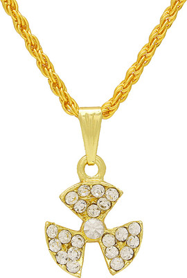 memoir Gold plated CZ studded Eternity chain pendant Gold-plated Cubic Zirconia Brass Pendant