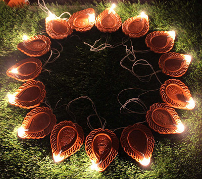 KUBER INDUSTRIES 20 LEDs 10.16 m Brown Flickering String Rice Lights(Pack of 3)
