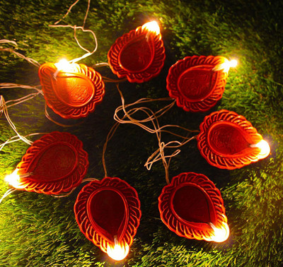 KUBER INDUSTRIES 20 LEDs 10.16 m Brown Flickering String Rice Lights(Pack of 1)