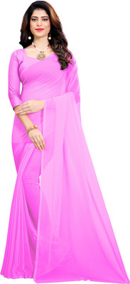 RK Fashions Solid/Plain Daily Wear Georgette Saree(Pink)
