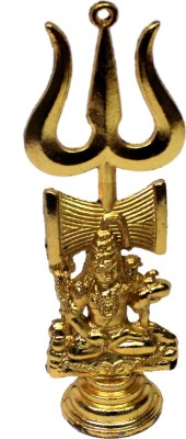 Bansiwal Trishakti Yantra Swastik, God Shiva and Trishul Metal Home Decor Hanging and Puja Metal Yantra (Pack of 1) Decorative Showpiece  -  12 cm(Brass, Gold)