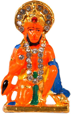jagriti enterprise Matel Hanuman Ji for Car Dashboard Invoke Divine Blessings on Your Journeys Decorative Showpiece  -  10 cm(Cast Iron, Multicolor)