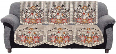 KUBER INDUSTRIES Cotton Floral 3 Seater Sofa Cover(Brown Pack of 2)