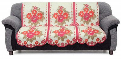 KUBER INDUSTRIES Cotton Floral Sofa Cover(Pink & Cream Pack of 2)