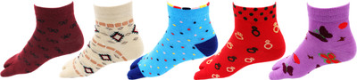 RC. ROYAL CLASS Women Printed Mid-Calf/Crew(Pack of 5)