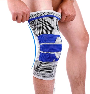 NUTRAFY Knee Support Compression Sleeve Brace with Gel Pad Knee Support(Grey)