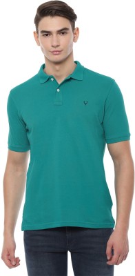 Allen Solly Solid Men Polo Neck Green T-Shirt