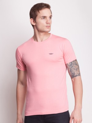 Force NXT Solid Men Round Neck Pink T-Shirt