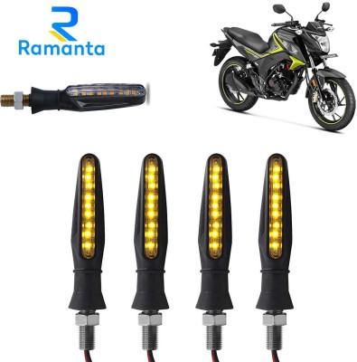 Ramanta Front, Rear LED Indicator Light for Honda Universal For Bike(Amber)