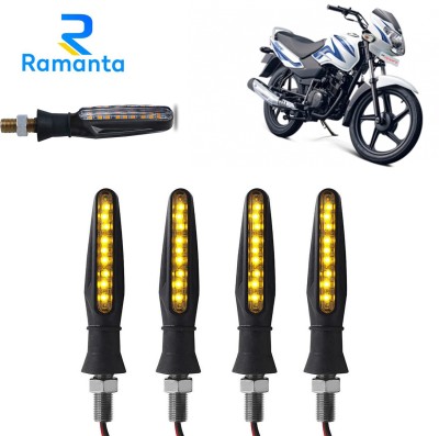 Ramanta Front, Rear LED Indicator Light for TVS Universal For Bike(Amber)